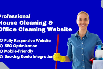 create cleaning business website for house cleaning, office cleaning website