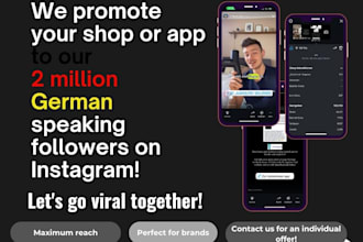 promote your ecommerce store or app to my 2 million german instagram followers