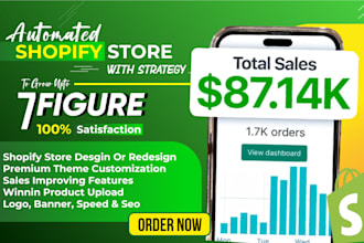 create an automated dropshipping shopify store and website for you