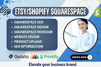 redesign shopify squarespace website etsy store squarespace booking printify
