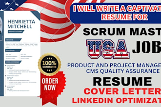 write scrum master product and project manager pmp cms quality assurance resume