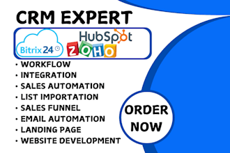 setup zoho hubspot CRM bitrix24 hubspot workflow automation marketing CRM expert