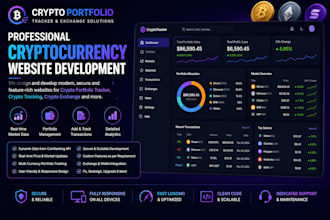 build crypto portfolio website, crypto exchange website, crypto tracking website