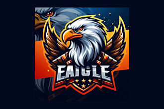 create a unique eagle head mascot logo with any file