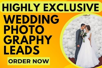 wedding photography leads event planning leads photo booth party rental website