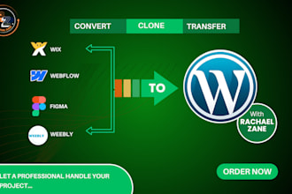 convert, clone or transfer figma, webflow, weebly, wix website to wordpress
