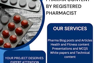 provide well researched and compelling pharma  content