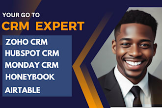 setup zoho crm, honeybook, monday crm hubspot crm and airtable zoho one