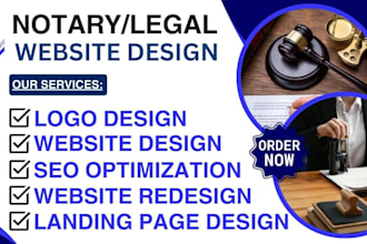 design or redesign notary website, legal website, notary landing page