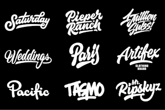design a modern hand drawn and typography logo design