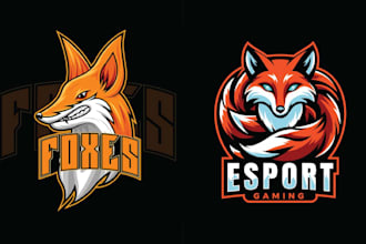 design colorful animal wolf mascot fox logo