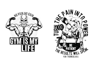 make retro hand drawn gym fitness logo