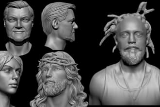 sculpt printable 3d head, 3d head sculpting, 3d head bust, 3d bust model