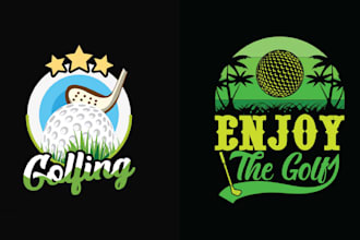 do sport vintage golf logo and t shirt design