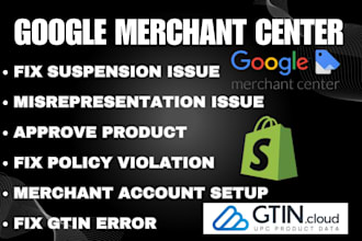 create google merchant center, fix gmc suspension misrepresentation gtin error