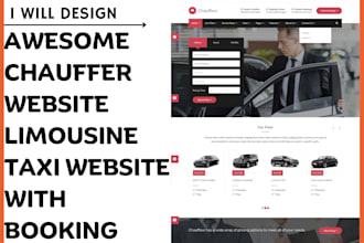 design chauffeur website limousine website taxi booking website