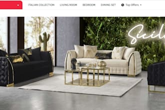design luxury furniture website woodwork interior store furniture shopify store