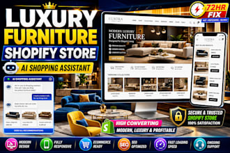 design luxury furniture website woodwork interior store with ai shopping agent