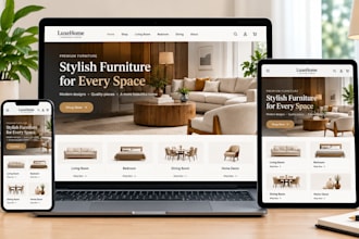 design luxury furniture website woodwork interior store with ai shopping agent