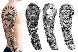 create unique custom tattoo design as an experienced tattoo artist