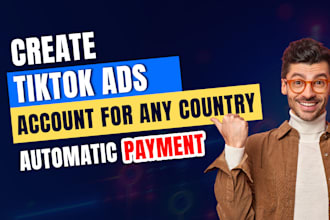create tiktok, fb, ads manager account for any countries