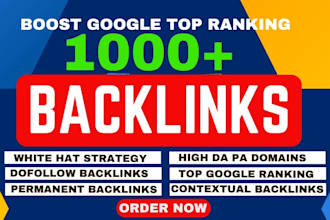 do link building high quality 1000 SEO dofollow contextual backlinks for website
