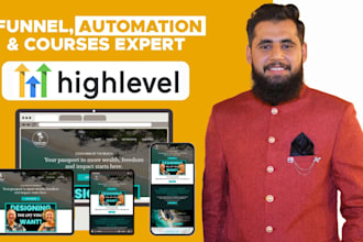 build gohighlevel sales funnel, go high level landing page, ghl website expert