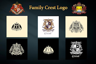 design luxury heraldic coat of arms family crests logo