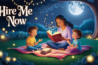 draw children story book illustration, african american children book, kids book