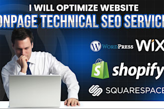 optimize website onpage technical SEO service wordpress shopify wix squarespace