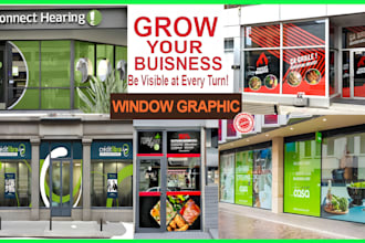 create awesome VIP shop front, store front, window graphics and signage designs