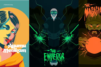 create contemporary flat digital illustration
