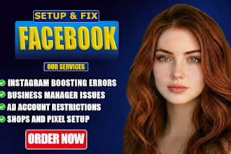 fix meta business manager, meta pixel and restricted ad accounts