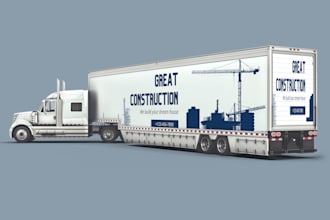 design a professional trailer wrap, long trailer, vehicle wrap, food trailer