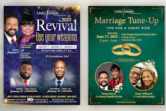 design a stunning church or gospel event flyer in 24 hours