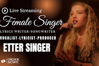 be your soulful female gospel singer rnb edm vocalist rock pop singer songwriter