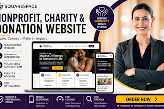squarespace website development landing page donation non profit charity website