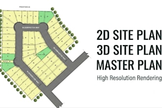 create professional 2d and 3d site plan and 2d master plan