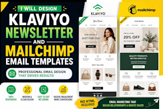 design klaviyo newsletter and mailchimp email templates
