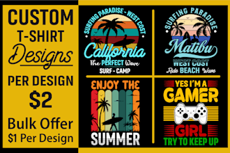do graphic custom t shirt design and retro vintage bulk typography shirt