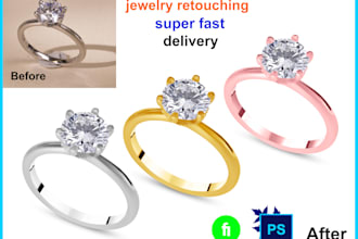 do jewelry retouching, shadow creation, color correction, and background removal