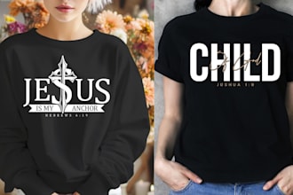do custom christian graphic typography t shirt design