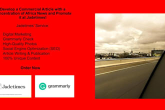 write and cover africa news and promote it on jadetimes