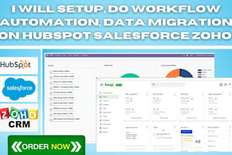 setup workflow automation data migration hubspot salesforce zoho keap odoo