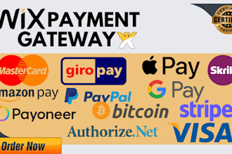 integrate paypal, apple pay, stripe payment gateway in woocommerce, shopify, wix