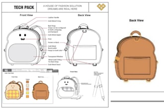 design high quality bag tech packs for manufacturers