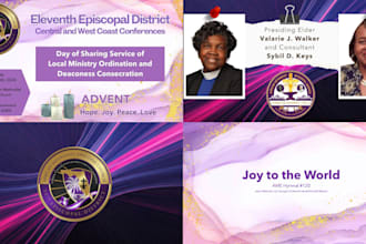 design propresenter or PPT slides, graphics, song lyrics for your church, event