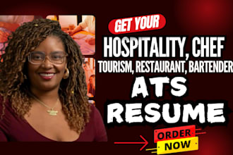 write hospitality, tourism, restaurant, chef event planner resume