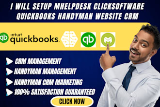 setup mhelpdesk clicksoftware quickbooks handyman website handyman marketing CRM