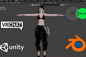 do custom vrchat avatar 3d furry avatar vr character design vtuber model unity